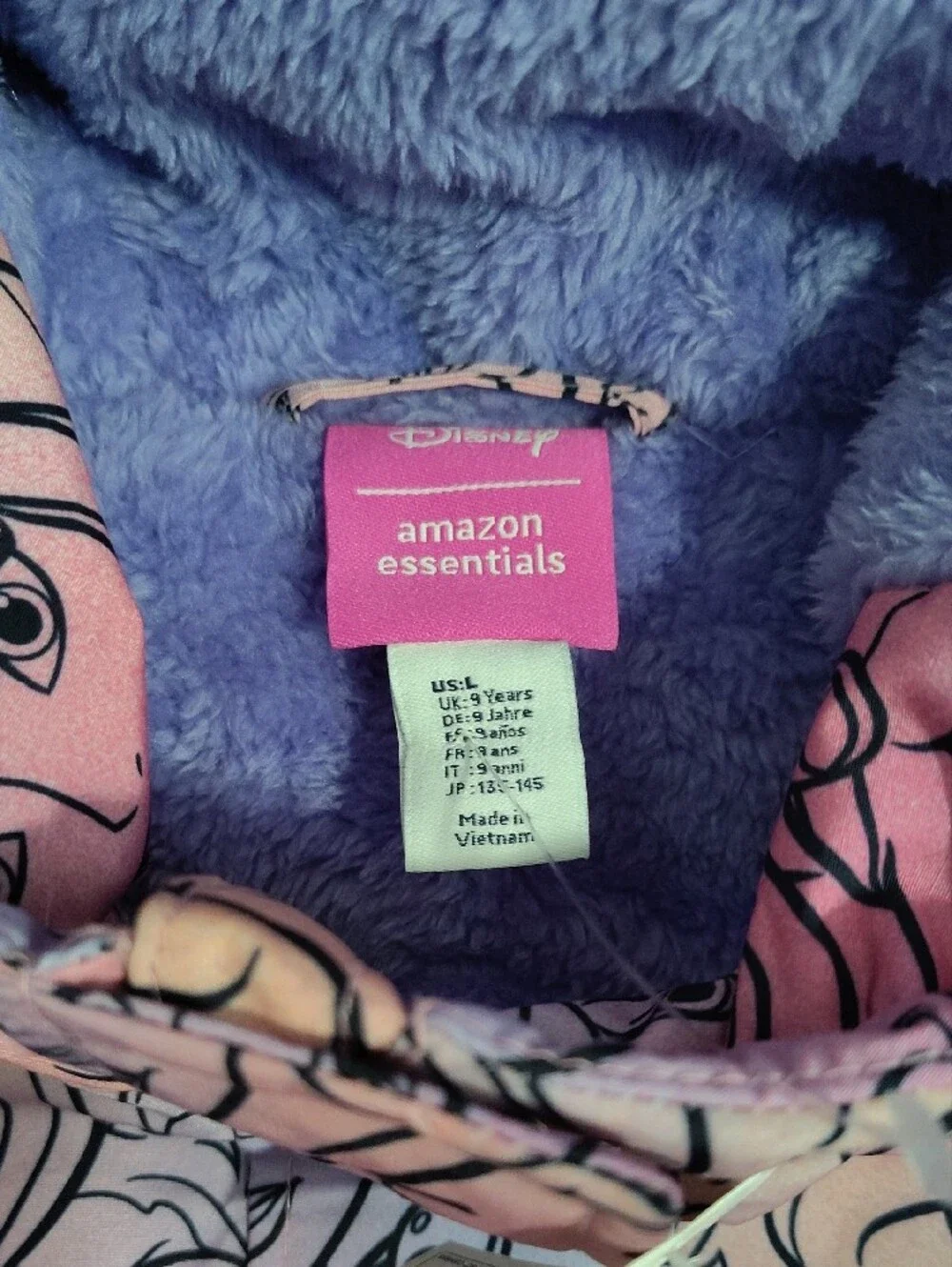 Nwt Disney Girls Hooded Princess Print Jacket in Pink and Purple$65